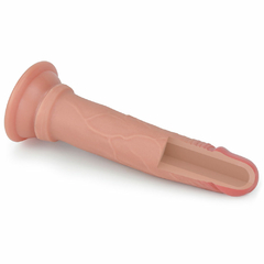 01235 | Pênis Dupla Densidade 18,5x3,4 cm. Dual Layered Platinum Silicone Cock Bege - LOVETOY na internet