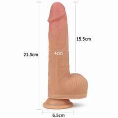 01240 | Pênis Dupla Densidade Rotativo 21,5x4 cm Dual layered Silicone Rotating Nature Cock Liam - LOVETOY