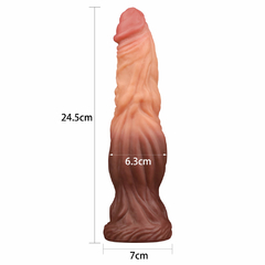 01247 | Pênis Dupla Densidade 24,5x6,3 cm Dual Layered Platinum Silicone Cock Bege e Marrom - LOVETOY