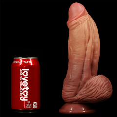 01249 | Pênis Dupla Densidade 24.5x6.9 cm Dual Layered Platinum Silicone Cock Bege e Marrom - LOVETOY - loja online