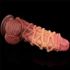 01252 | Pênis Dupla Densidade com corda 24x7,7 cm - Dual Layered Platinum Silicone Cock with Rope - LOVETOY