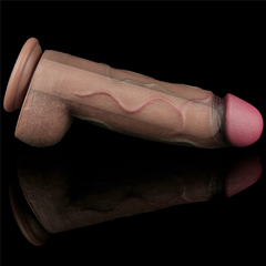 01262 | Pênis Dupla Densidade 31x7,6 cm - Dual Layered Platinum Silicone Cock Marrom - LOVETOY - loja online