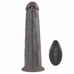 01268 | Pênis Dupla Densidade Rotativo com controle remoto 20,5x4,8 cm Dual Layered Platinum Silicone Rotator - LOVETOY na internet