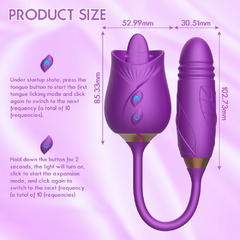 02109 | Vibrador Duplo Flexível com 10 movimentos de língua,10 modos de vibração e 10 modes de vai e vem - OLENA - comprar online