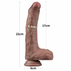 01291 | Pênis Dupla Densidade 22x4,2 cm Dual Layered Platinum Silicone Cock - LOVETOY