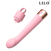 02149 | Vibrador, kit 1+1. Acompanha estimulador, em formato de anel, com 20 modos de vibração e um vibrador de ponto G, com função de aquecimento e tem 10 modos de vibração - LILO