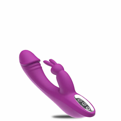 10045 | Vibrador Recarregável com Ponta Formato Glande e Estimulador Coelho – Aixi-0079 na internet