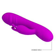 10171 | Vibrador Recarregável com Estimulador Clitoriano Coelho e 30 Modos de Vibração – PRETTY LOVE HUNTER – BI-014285 - E-VARIEDADES