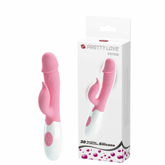 10327 | Vibrador com Ponta no Formato de Glande, Veias Saliêntes e Estimulador Clitoriano – PRETTY LOVE PETER – BI-014706-1