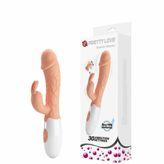 10362 | Vibrador com Detalhe de Glande e Estimulador Clitoriano Formato Coelho e 30 Modos de Vibração – PRETTY LOVE EASTER BUNNY – BI-014962R