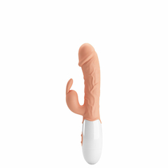 10362 | Vibrador com Detalhe de Glande e Estimulador Clitoriano Formato Coelho e 30 Modos de Vibração – PRETTY LOVE EASTER BUNNY – BI-014962R - comprar online