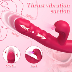 01507 | Vibrador com movimentos vai e vem e estimulador clitoriano, 10 modos de pulsação e 10 modos de movimentos vai e vem - YOUVIBE