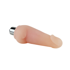 10401 | Mini prótese em Cyberskin com Escroto e Vibrador Liga e Desliga – SUPER MINI – BI-040012 - E-VARIEDADES