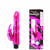 10547 | Vibrador com Relevo Escalonado e Estimulador Clitoriano Formato Coelho – BAILE FANTASY VIBE – BW-006024R