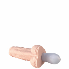 10816 | Pênis Realístico Recarregável com Glande Pequena e Escroto – VIBRATING DILDO – DI-048 - comprar online