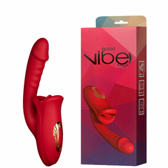 10950 | Vibrador Recarregável com Estimulador Clitoriano Formato Boca – GOOD VIBE TOYS – LR-221