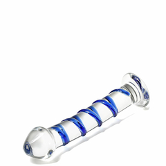 11118 | Plug Anal em Vidro com Ponta Saliente e Espiral Azul em Alto Relevo – 3R IMPORT – PV-022 - loja online