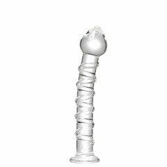 11123 | Plug Anal em Vidro com Ponta Saliente e Espiral em Alto Relevo – 3R IMPORT – PV-027