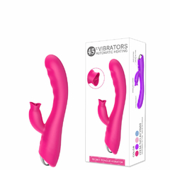 11355 | Vibrador Recarregável Ponto G com Estimulador Clitoriano com Língua Estimuladora – SECRET TONGUE VIBRATOR – VR-034