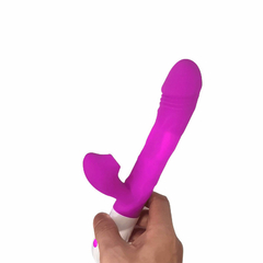 11375 | Vibrador Recarregável Vai e Vem com Estimulador Clitoriano com Ondas de Pressão – FOX – VR-055 - E-VARIEDADES