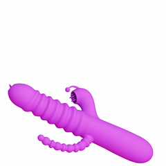 11392 | Vibrador Recarregável Vai e Vem com Estimulador Clitoriano e Penetrador Anal Escalonado – LUXURIOUS DREMIUM THRUSTER – VR-073 - comprar online