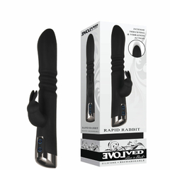 11432 | Vibrador Recarregável com Vai e Vem e Estimulador Clitoriano Formato Coelho – EVOLVED RAPID RABBIT – VR-115