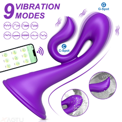 02220 | Vibrdor com ventosa, 9 modos de vibração e controle manual ou por aplicativo - YOUVIBE