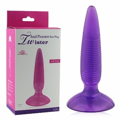 20419 | Plug Anal Texturizado Twister com Ventosa - Aphrodisia