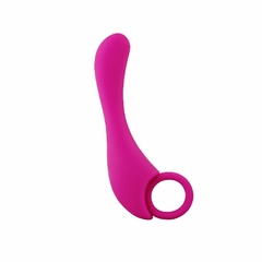 20580 | Penetrador Anal e Vaginal com Argola em Silicone de Toque Aveludado - 12cm - Aphrodisia - comprar online