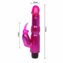 20594 | Vibrador em Jelly Naughty Bunny Duplo Motor - Ultra Potente - 18 cm - BAILE na internet