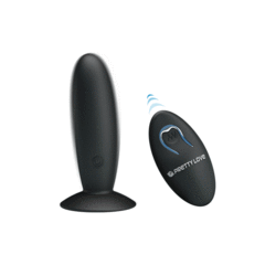 01829 | Plug Anal Recarregável e Soft Touch com Ventosa e 12 Modos de Vibrações - Pretty Love Remote Control Vibrating - 10 x 3 cm