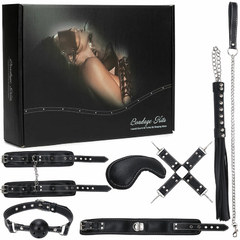 03295 | Kit Bondage com 7 Peças em Couro Sintético Preto – BONDAGE KITS – P779-ZTH