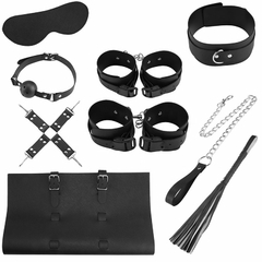 03414 | Kit Bondage com 7 Peças em Couro Sintético Preto – BONDAGE KITS – RYSC-004-A - E-VARIEDADES