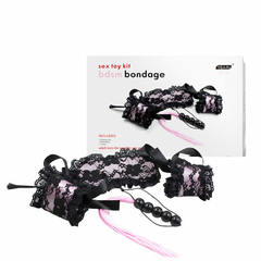 03512 | Kit Bondage com 3 Peças com Detalhes em Renda e Fitas de Cetim – SEX TOY KIT BDSM BONDAGE – SD-104