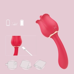 22115 | Vibrador de Ponto G e Estimulador com Língua - Formato de Rosa - PRO 2 - S-Hande - loja online