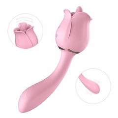 22115 | Vibrador de Ponto G e Estimulador com Língua - Formato de Rosa - PRO 2 - S-Hande - E-VARIEDADES