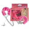 04768 | Algemas Reguláveis para Tornozelos em Metal Cobertas com Capa de Pelúcia e Chave e Trave de Segurança - Furry Leg Cuffs - Rosa