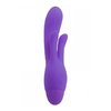 03996 | Vibrador Recarregável com Estimulador Clitoriano Duplo e 10 Modos de Vibrações - Aphrodisia Indulgence Frolic Bunny - 18,8 x 3,6 cm - Roxo