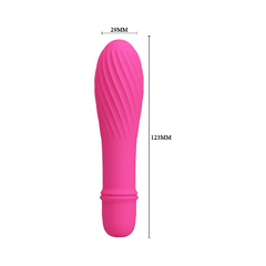 01916 | Mini Vibrador em Silicone com Relevo e 10 Modos de Vibrações - Pretty Love Solomon - Rosa Pink - loja online