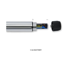 04438 | Vibrador Personal Cromado com Textura Canelada e Vibração Multivelocidade - Lybaile Mini Vibrator - loja online