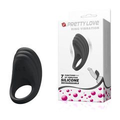 00287 | Anel Peniano Recarregável com 7 Modos de Vibrações e Estimulador de Clitóris - Pretty Love Ring Vibratior