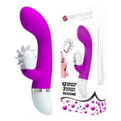 02255 | Vibrador de Ponto G com 12 Modos de Vibrações e Estimulador de Clitóris com Movimento de Língua - Pretty Love Sheila - E-VARIEDADES