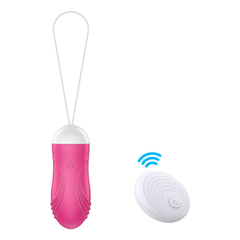 04542 | Cápsula Vibratória Recarregável em Silicone com Controle Remoto e 10 Modos de Vibração - Jump EGG - Rosa - loja online