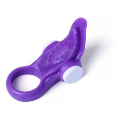 00022 | Anel Peniano com Argola para Testículo com Vibração - Vibrating Ring - Roxo