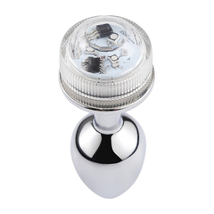 03640 | Plug Anal em Aluminio 6 cm com Luz de Led - 13 Cores e Controle - Tamanho P - loja online