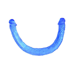 01620 | Prótese em Formato de Pênis Realístico com Glandes e Veias em Jelly - Lybaile Double Dones - Azul na internet