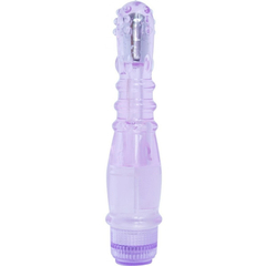 01798 | Vibrador Ponto G em Jelly com Nódulos Massageadores e Vibração Multivelocidade - Crystal Dewdrops Vibe - 21 x 3,5 cm - Roxo - comprar online