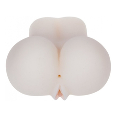 02222 | Masturbador em Forma de Bunda em CyberSkin com Ânus e Vagina, 2 Cápsulas Vibratórias e Simulador de Gemidos - 14 x 15,5 cm - E-VARIEDADES