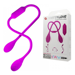 00526 | Vibrador Recarregável Duplo Unissex com 12 Modos de Vibrações em Cada Motor e Resistente à Água - Pretty Love Dream Lovers Whip - comprar online