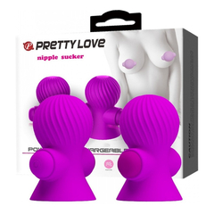 00805 | Estimulador Recarregável Para Mamilos com Sucção e 12 Modos de Vibração - PRETTY LOVE NIPPLE SUCKER